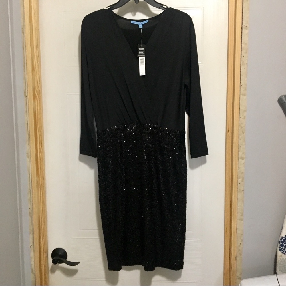 NWT Antonio Melani Black Sequin Evening Dress- Sm